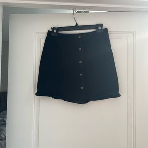 Black denim skirt